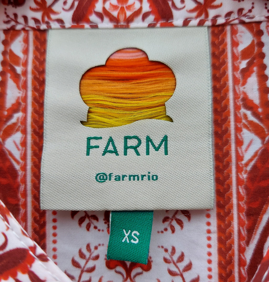 FARM RIO Puff Sleeve Tropical Cameo Belted Romper Sz. X-Small