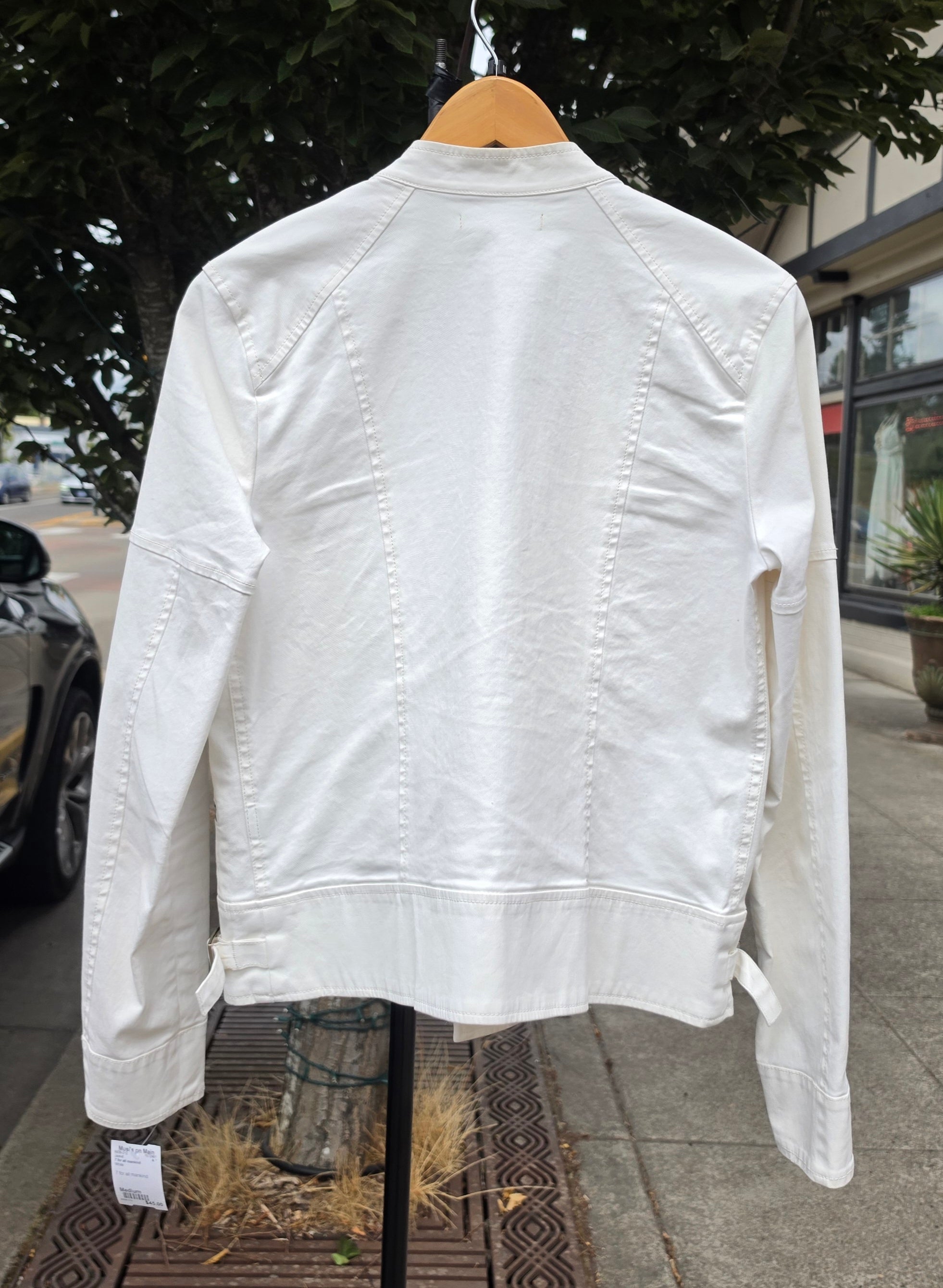7 For All Mankind White Zip Jean Jacket Sz. Medium