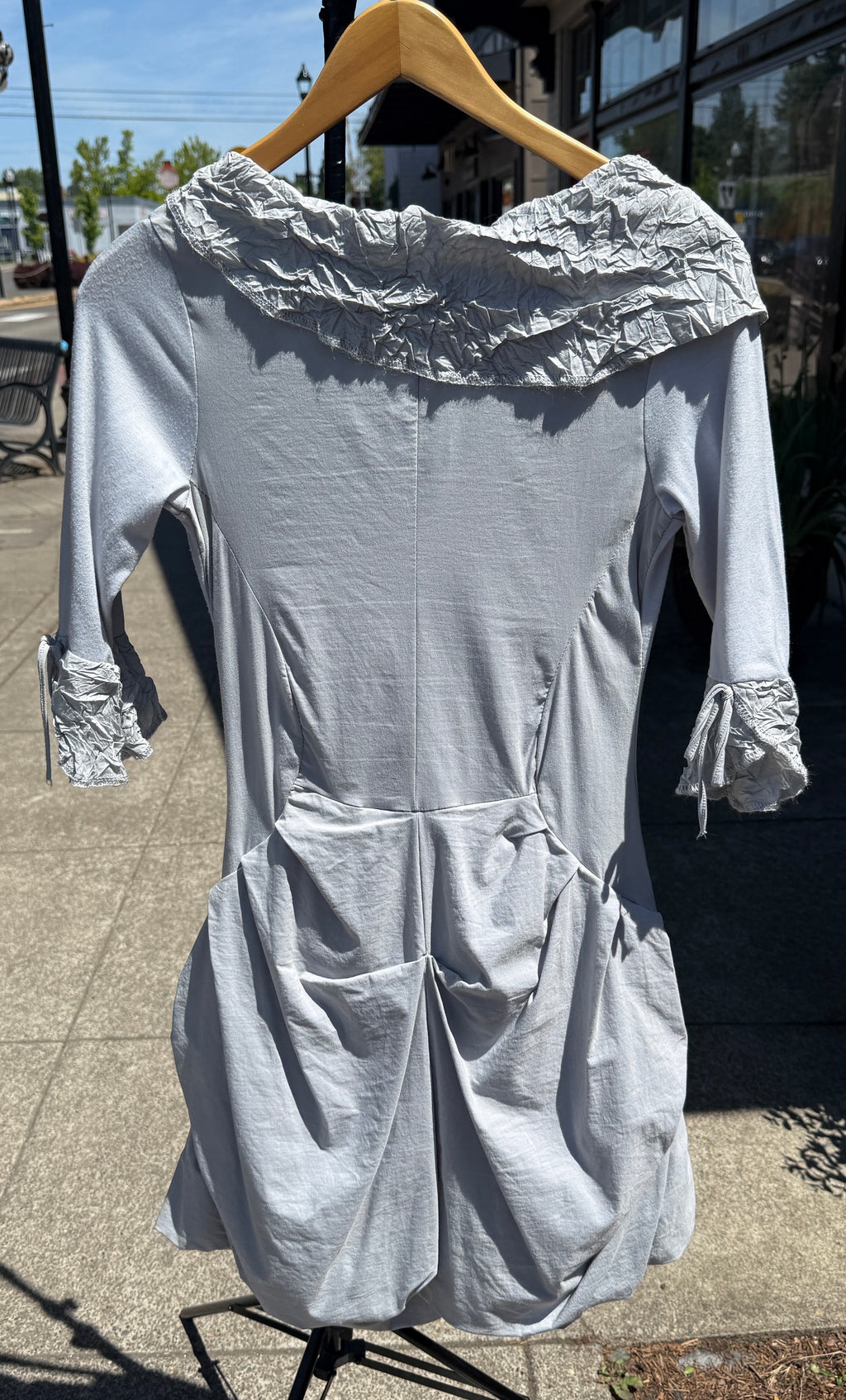 Zone Bleue PARIS 3/4 Sleeve Boho Gothic Ruffle Vintage Dress Sz. Small