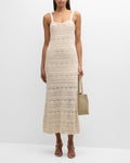 LA LIGNE Crochet Beaded Maxi Sleeveless Janice Dress Sz. Large