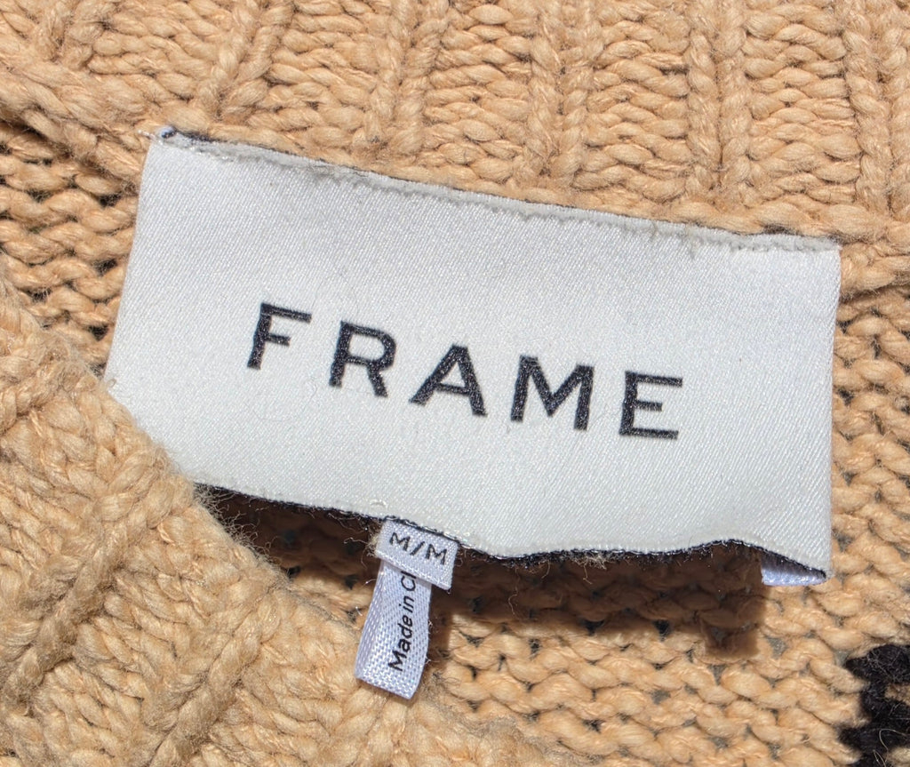 FRAME Crew Neck Pullover 'Abstract Intarsia' Unisex Sweater Sz. Medium