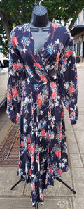 IRO PARIS Floral Print Aleyna Longsleeve Dress Sz. 38