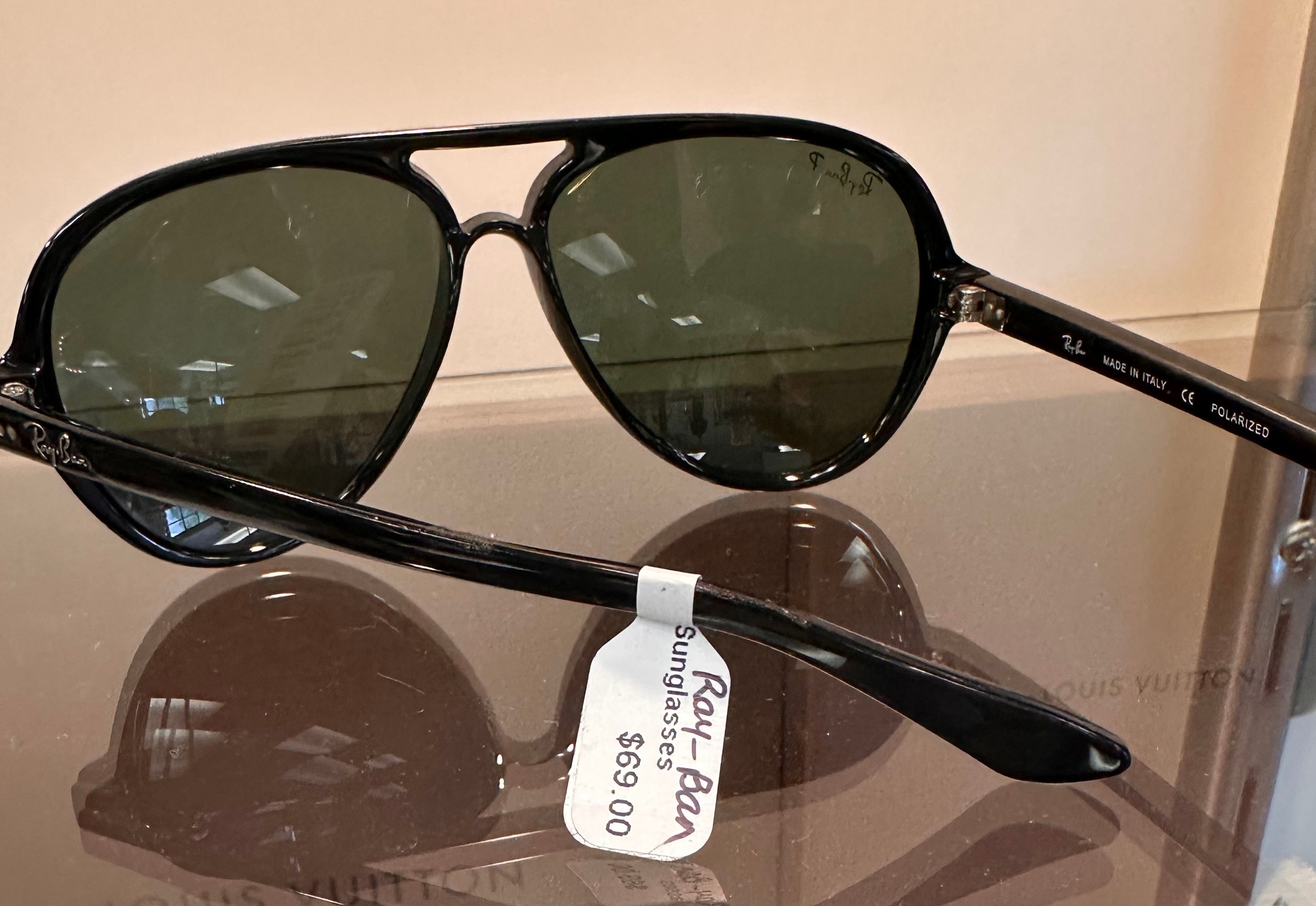 Ray Ban Black Aviator RB 4125 Sunglasses w/Case