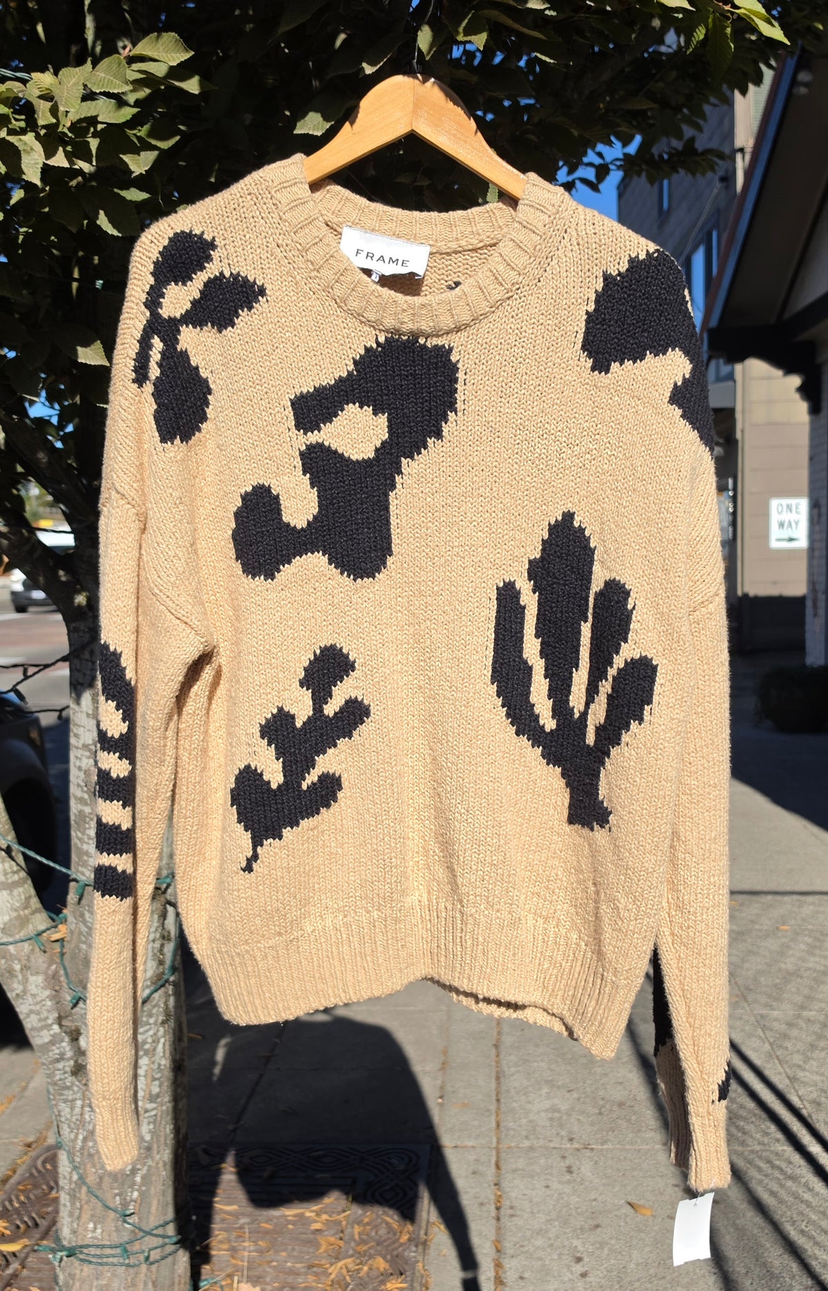 FRAME Crew Neck Pullover 'Abstract Intarsia' Unisex Sweater Sz. Medium