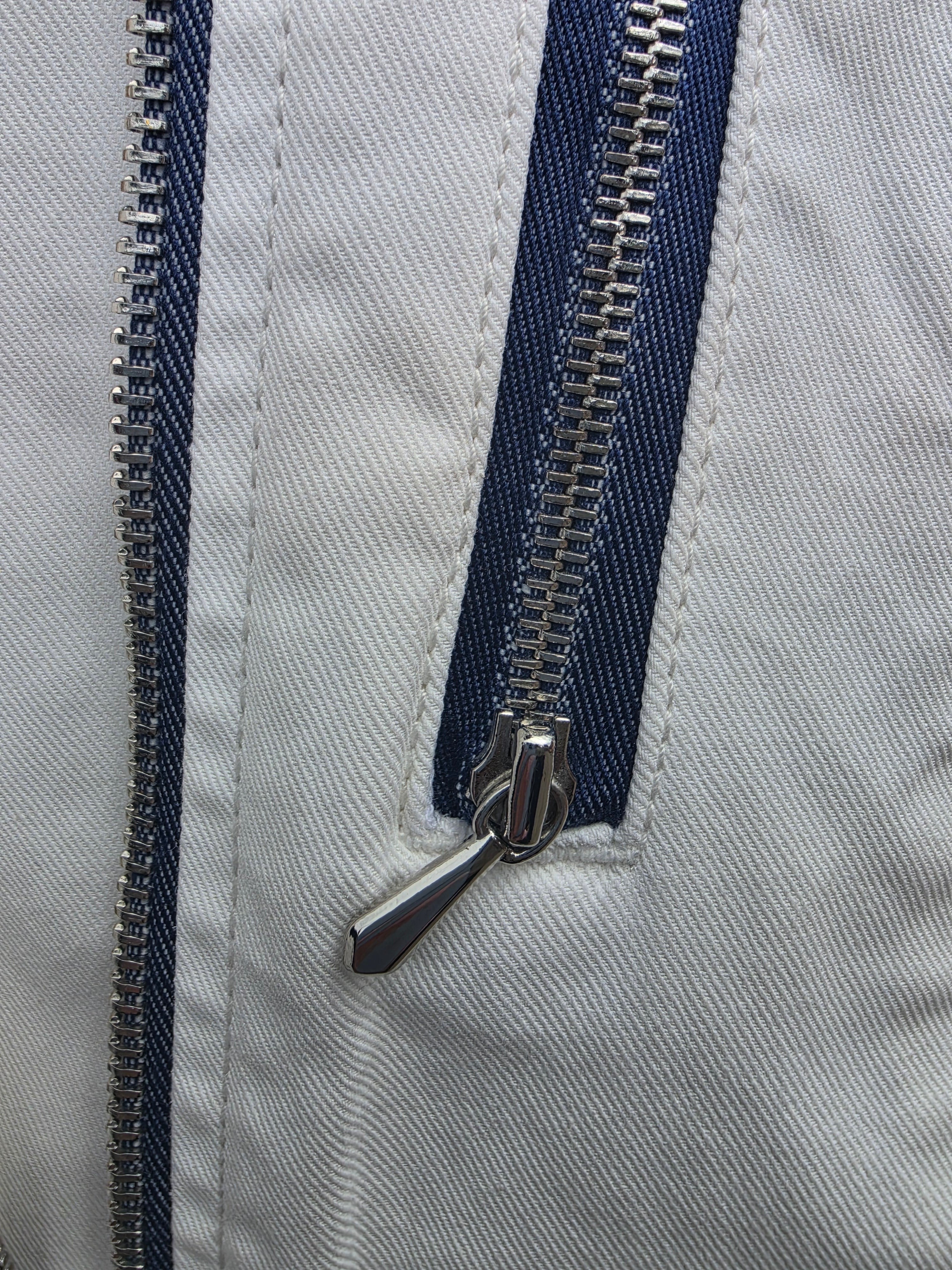 7 For All Mankind White Zip Jean Jacket Sz. Medium