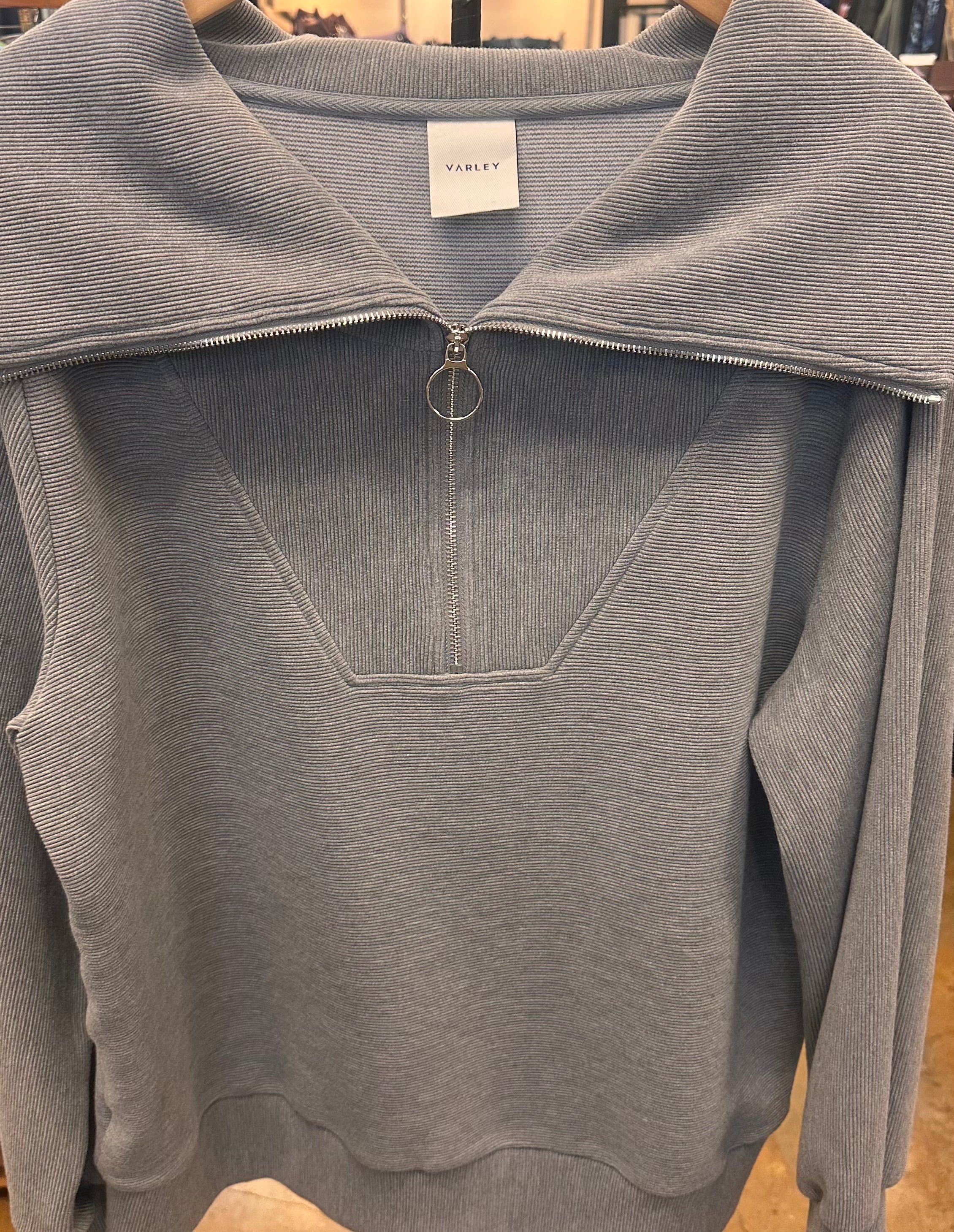 VARLEY Grey Half Zip Vine Funnel Neck Sweatshirt XL