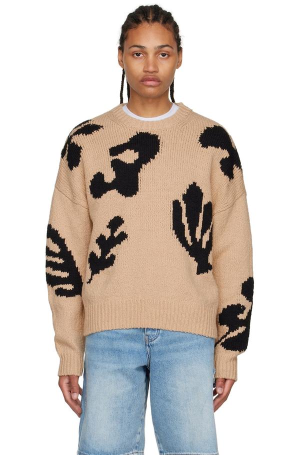 FRAME Crew Neck Pullover 'Abstract Intarsia' Unisex Sweater Sz. Medium
