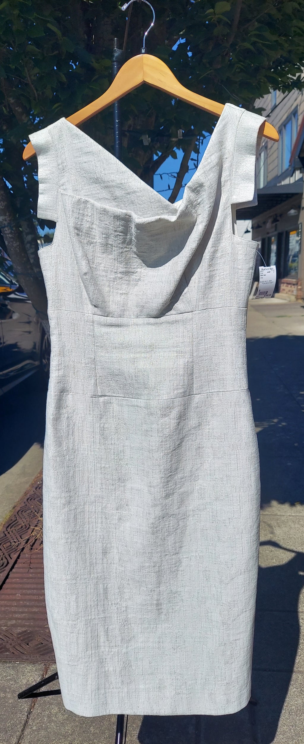 Black Halo Metallic Concrete Jackie O Sleeveless Dress Sz. 8 New w/ Tags!
