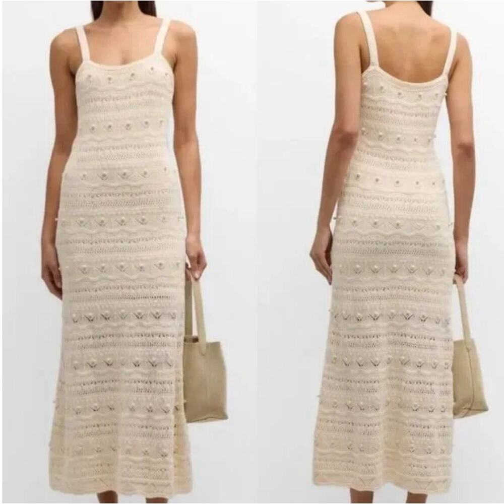 LA LIGNE Crochet Beaded Maxi Sleeveless Janice Dress Sz. Large