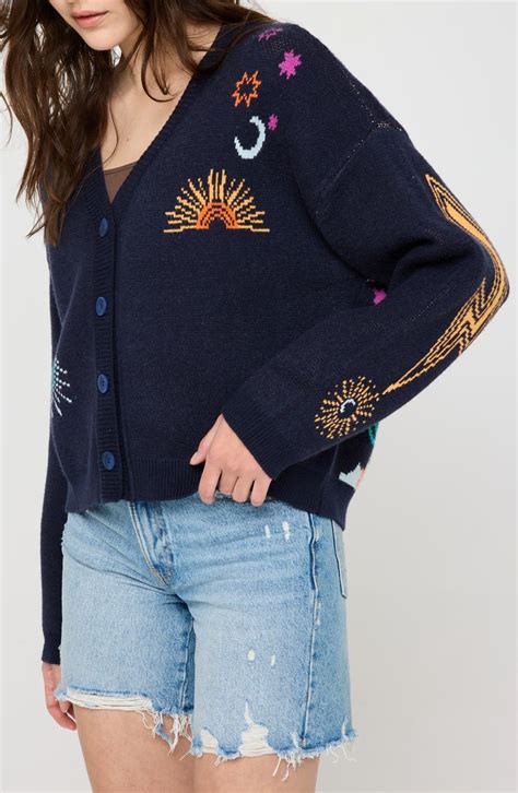 SOLD! Spiritual Gangster Grateful Soul Delaney Blue & Yellow Cardigan - Small
