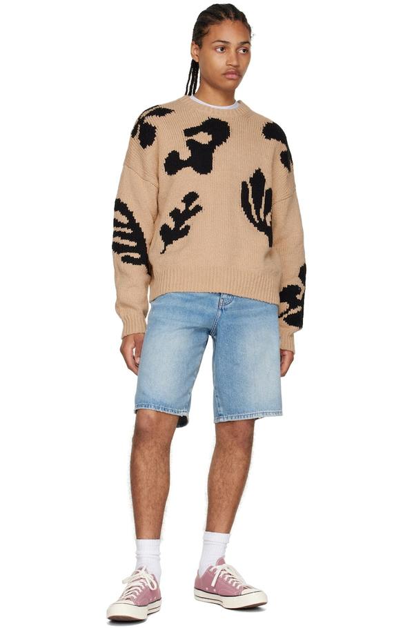 FRAME Crew Neck Pullover 'Abstract Intarsia' Unisex Sweater Sz. Medium