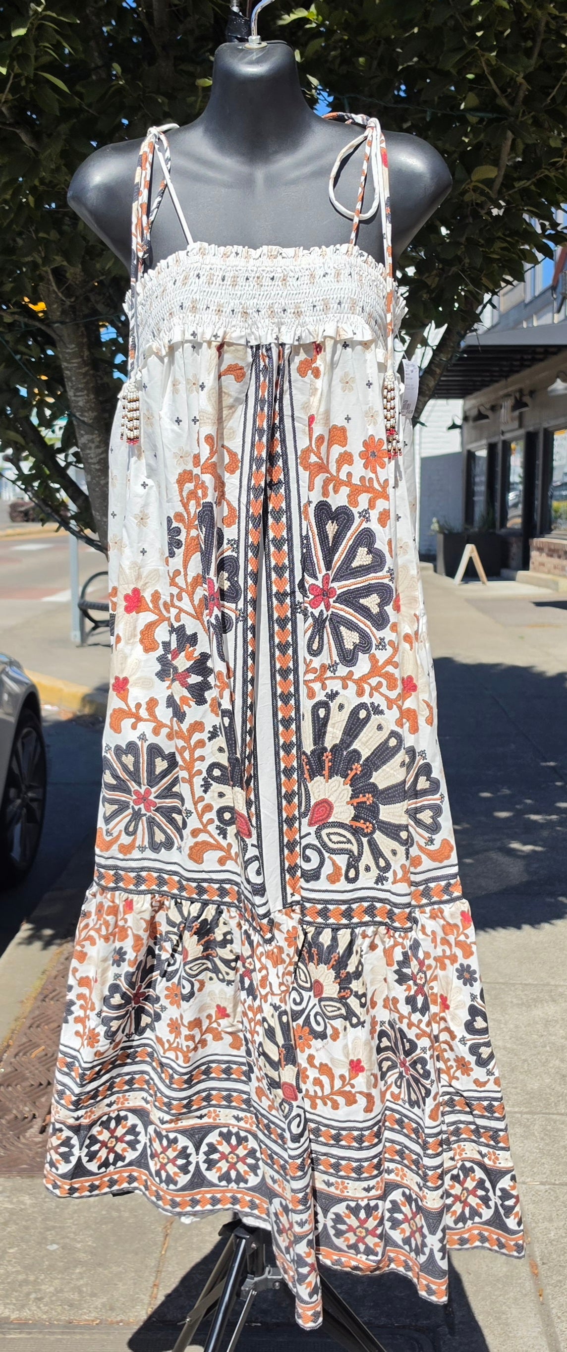 FARM RIO Flower Fan Tapestry Midi Dress NEW! - Large